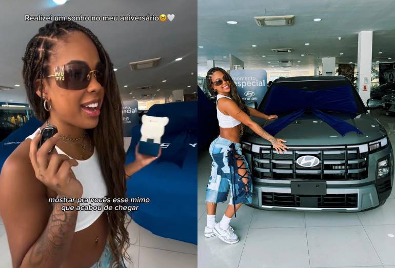 Marvvila compra primeiro carro em seu aniversário de 26 anos: 